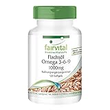 Omega-3-6-9 Kapseln - HOCHDOSIERT mit 2000mg LeinsamenÖl (Flaxseed Oil) pro Tagesdosis - natürliches Linolsäure & Alpha-Linolensäure - kaltgepresst - 120 Softgels