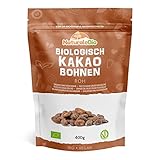 Roh Kakaobohnen Bio 400g. Organic Raw Cacao Beans. Rohkost, Natürlich, Rein. Produziert in Peru aus der Theobroma Cocoa Pflanze. NaturaleBio