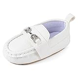 MASOCIO Baby Schuhe Junge Mokassins Babyschuhe Lauflernschuhe 12 18 Kleinkind Jungen Elegante Shoes Größe 20 15-18 Monate Weiß