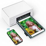 Fotodrucker Smartphone mit Wiederaufladbarer Akku, Liene WiFi Handy Fotodrucker 10x15cm, 20 Fotopapiers und 1 Patrone, 300DPI Farbsublimation Sofortbilddrucker, Handy Drucker für Reisen/Heimgebrauch