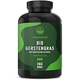 Bio Gerstengras - 360 Kapseln (500mg) - Deutscher Anbau - 3.000mg hochdosiert pro Tagesdosis - enthält Selen (trägt zur Erhaltung normaler Haare und Nägel bei) - Vegan & Laborgeprüft - TRUE NATURE®