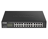 D-Link DGS-1100-24PV2 24-Port Gigabit PoE Smart Switch (24 x 10/100/1000 Mbit/s, davon 12 PoE-Ports, lüfterlos) schwarz