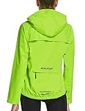 BALEAF Damen Radjacke Regenjacke Wasserabweisend Winddicht atmungsaktiv Regenmantel für Outdoor-Windbreaker zum Wandern Reisen Gelb L