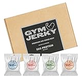 Gym Jerky Beef Jerky Mixed Flavours | 1kg - 4 Sorten | 25x40g | 55% Protein, max. 1,6g Fett pro Portion | Deutsches Premium Trockenfleisch