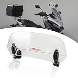 295mm Motorrad Windabweiser Verstellbare Clip-on Windschutzscheibe Zubehör Windschild Windschutzscheibe Verlängerung Erweiterung Spoiler Aufsatz Transparent