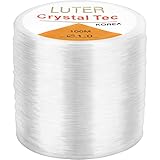 LUTER 1mm Elastisch Schmuckfaden Transparent Gummifaden Unsichtbar Nylon Faden für Handwerk Schmuck Herstellung Faden(328Füß)