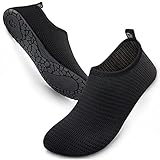 SIMARI Wasserschuhe Damen und Herren, schnelltrocknend, Barfuß, für Outdoor, Strand, Schwimmen, Sport, Yoga, Schnorcheln 151 Black 36 SWS001