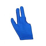 JT2D Billard-Handschuh mit 3 Fingern – Lycra-Handschuh – Einheitsgröße (blau)