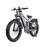 RZOGUWEX Elektrofahrrad, 26-Zoll-Offroad-EBIKE für Erwachsene mit abnehmbarem 48-V-25-Ah-Lithium-Ionen-Akku, 7 Gängen mit Doppelstoßdämpfern und doppelter hydraulischer Scheibenbremse (schwarz)