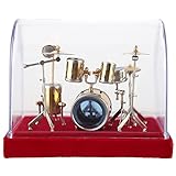 Miniatur-Schlagzeug, Mini-Musikinstrument-Modell, schöner lebensechter Look für den Schreibtisch zu Hause als tolles Geschenk(14cm)