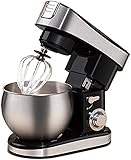 Vertikaler Mixer Standmixer Food Stand Mixer | Teigmixer | zum Backen von Kuchen, Brot in der Küche, Schneebesen Mixer Leicht zu reinigen (Schwarz)