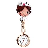 Avaner Krankenschwesteruhr Cartoon Taschenuhr mit Clip Schwesteruhr Kitteluhr FOB Uhr Pflegeruhr Anlog Quarzuhr für Arzt Doktor Krankenschwester Medical