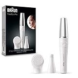 Braun FaceSpa Pro Beauty Set mit Gesichtsepilierer Damen, Gesichtsreinigungsbürste, Aufsatz, Haarentfernung und Reinigung, Geschenk Frau, SE910, weiß/silber