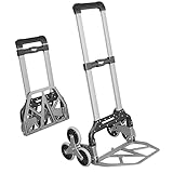 ATHLON TOOLS Treppensteiger-Sackkarre bis 100kg - klappbar - aus Aluminium - extra Langer Griff 110 cm - große breite Lade-Schaufel - Schwerlast Treppensackkarre