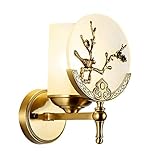 Moderne Wandleuchte, Wandlampen Compatible with Wohnzimmer LED Wandleuchte Kupfer Baum Zweig Vogel Wandleuchte Kreative Moderne chinesische Art Hintergrund Wanddekoration Lampe Wandleuchte Wandlampen