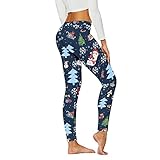 Elastische Hosen Lang 3D Druck Muster Damen Yogahose Hohe Taille Sport Leggings Lange Yoga Pants Blickdicht Yogatights Fitnesshose Jogginghose Weihnachtshose Damen Weihnachten Leggings Yoga