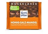 Neues Design: RITTER SPORT Honig-Salz-Mandel 100 g, ganze Mandeln in Vollmilchschokolade, verfeinert mit Honig und Salz, einzigartig im Geschmack