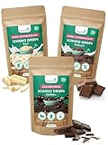 Simply Keto Lower Carb* Schokodrops ohne Zuckerzusatz (3x750g) - Weiße, Vollmilch & Edelbitter Schoko Drops zum Naschen & Backen - Gesüßt mit Erythrit statt Zucker - Für Low-Carb & Ketogene Ernährung