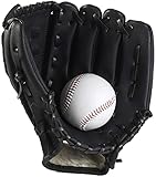 Cxing Baseballhandschuh, Baseball-Handschuh für Kinder und Erwachsene mit 1 weichen Ball, PU-Leder-Baseballhandschuh, Softball Sport Handschuhe (Schwarz, 12.5')