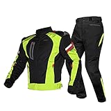 MNBVH Motorrad Jacken Herren Motorradkleidung Wasserdicht Winddicht Atmungsaktiv Warm Motorradjacke Motorradhose mit Protektoren Jacke für den Sommer Winter Motorr(Size:XL,Color:Green 2)