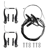 TOPQYY Fahrrad Bremsen Set, Mountainbike Fahrrad V-Brake Bremsenset Bremshebel, V-Brake Ersatz Set Fahrrad Handgriff Bremse Handbremse Set, Aluminium Fahrrad Hinten Bremskabeln Bremsarme Set