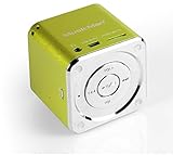 MusicMan Mini Soundstation (MP3 Player, Stereo Lautsprecher, Line In Funktion, SD/microSD Kartenslot) grün