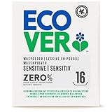 Ecover ZERO Waschpulver (1,2 kg/16 Waschladungen), Sensitiv Waschmittel mit pflanzenbasierten Inhaltsstoffen, Waschmittel Pulver für Allergiker und empfindliche Haut