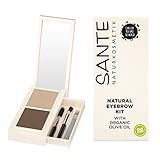 Sante Naturkosmetik Natural Eyebrow Kit, Set aus Augenbrauenpuder, Applikator, Bürstchen & Pinzette, Natural Make-up, Vegan, 2,4 g