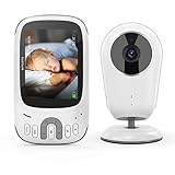 Babyphone mit Kamera, TakTark 3,2'' Babyfon mit Kamera, Baby Monitor Video und Audio mit VOX Funktion, Gegensprechfunktion, Temperaturüberwachung, Nachtsicht und Schlaflieder