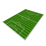 Fussball Teppich FußBall, Funs Home Decor Spielmatte füR Jugendzimmer Jungen MäDchen Sport Theme Room Green 80×120cm