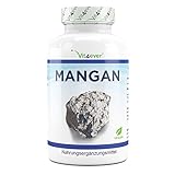 Mangan 10 mg - 365 Tabletten für 1 Jahr - Sonderpreis: Kurzes MHD: 03/2023 - Laborgeprüft (Wirkstoffgehalt & Reinheit) - Hohe Bioverfügbarkeit durch Mangan Bisglycinat - Vegan