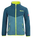 Trollkids Kinder Oppdal XT Fleece Jacke, Petrolblau/Delphinblau, Größe 140