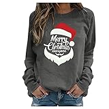 Generic Pullover Sweatshirt Langarmshirt Karikaturdruck Festlich Pulli Batik Übergröße Farbblock Kontrastfarben WeihnachtsbaumLetter Drucken Freizeit Weihnachten Oversize Schneeflocke Schneemann