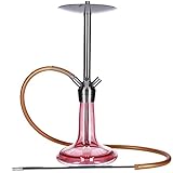 MR EDS E26 Twin - Premium Shisha Wasserpfeife aus Edelstahl mit Silikonschlauch, Integrierter Diffusor, modernes Ausblassystem (Silber)