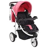 Gecheer 3-Rad-Geschwisterwagen Kinderwagen Babywagen Buggy Zwillingswagen Zwillingsbuggy Baby Kleinkinder