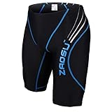 ZAOSU Wettkampf-Schwimmhose Z-Black - FINA Badehose für Jungen und Herren eng anliegend | Training Swimwear Men UV Badebekleidung Männer Boys Swimming Jammer Sport