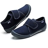 STQ Sneaker Jungen Hausschuhe Leicht Bequem Espadrilles Slip on Sportschuhe Navy Blau 30 EU