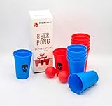 Beer Pong Verflucht, High-End mit Gags, Party-Spiel, Alkohol Bier Pong Spiel mit 12 widerstandsfähigen Bechern und 2 Ping Pong Bälle, Trinkspiel