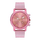 LYDPT Luxusuhren Quarzuhr Edelstahl Zifferblatt Casual Bracele Uhr Armbanduhr Damen Armband Luxusuhr lässig (Color : Pink)