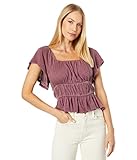 Lucky Brand Lace-Up Back Top Crushed Berry MD (US 8-10)