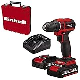 Einhell Akku-Bohrschrauber TE-CD 18/40 Li BL (2x2,0 Ah) Power X-Change (Li-Ion, 18 V, 40 Nm, bürstenloser Motor, 2-Gang-Getriebe, Drehzahl-Elektronik, inkl. 2x 2,0 Ah PXC-Akkus und Schnellladegerät)