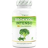 Brokkoli Extrakt - 180 Kapseln - Hochdosiert mit 1220 mg pro Tagesdosis - Premium: 10% Sulforaphan + schwarzer Pfeffer Extrakt - Vegan - Laborgeprüft