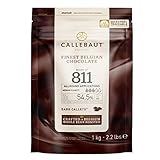 CALLEBAUT Receipe No. 811 - Kuvertüre Callets, Zartbitterschokolade, 54,5% Kakao, 1x 1000 G