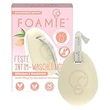 Foamie Feste Intim-Waschlotion,Intimpflege Damen mit Milchsäure & Mandelmilch ohne Parfüm, Alkohol, Farbstoffe, Intimdusche für Sanfte Pflege des äußeren Intimbereichs