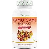 Camu Camu Kapseln - Natürliches Vitamin C - 240 vegane Kapseln für 8 Monate mit 750 mg Extrakt je Kapsel - Laborgeprüft - Ohne unerwünschte Zusätze - Vegan