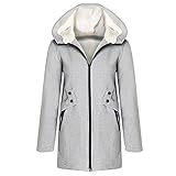 PWKNRD Leichte Steppweste, Lang Tailliert Fahrradjacke Wintermantel Damen Casual Jacke Leichte Jacke Herbst Winter Jacke Langer Trenchcoat mit Gürte Gray XXL