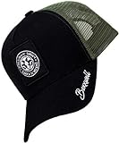 Bexxwell Trucker Cap schwarz/olivgrün mit Logo-Patch (optimale Passform, Kappe, Black, Truckercap, Logo, Cap, Unisex)