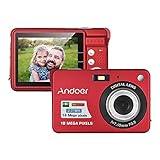 Andoer Digitalkamera, 18M 720P HD Kamera Digital Video Camcorder mit 2 Stück Akkus 8X Digital Zoom Anti-Shake 2,7 Zoll LCD Kamera für Erwachsene/Senioren/Kinder/Teens