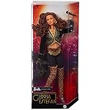 Barbie HCB85 - Signature Gloria Estefan Barbie-Puppe in goldener und schwarzer Mode mit Accessoires und Mikrofon, Geschenk für Sammler