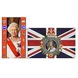 Platin-Jubiläumsdekorationen, Union Jack-Flaggen 70 Jahre Outdoor-Banner, Ihre Majestät die Königin-Dekorationen, britisches Union Jack-Flaggenbanner, Garden Street Party-Flagge, kein Fahnenmast